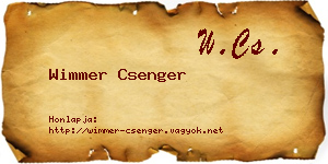 Wimmer Csenger névjegykártya